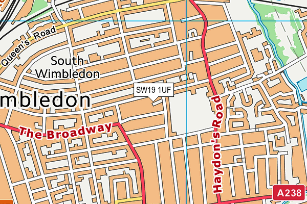 SW19 1UF map - OS VectorMap District (Ordnance Survey) SW19 1UF map - OS VectorMap District (Ordnance Survey)