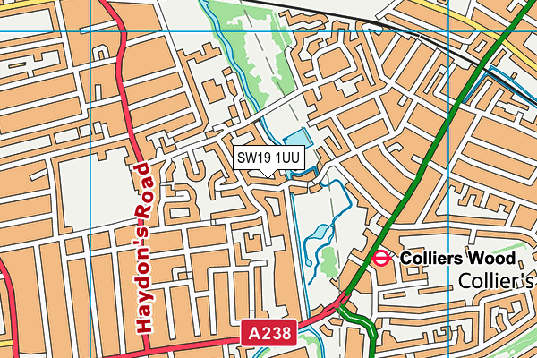 SW19 1UU map - OS VectorMap District (Ordnance Survey) SW19 1UU map - OS VectorMap District (Ordnance Survey)