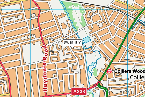 SW19 1UY map - OS VectorMap District (Ordnance Survey) SW19 1UY map - OS VectorMap District (Ordnance Survey)