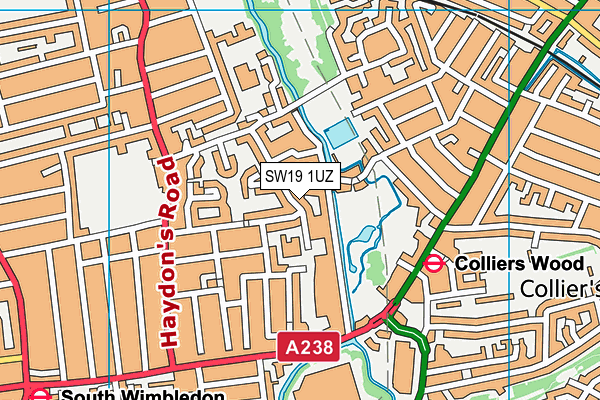 SW19 1UZ map - OS VectorMap District (Ordnance Survey) SW19 1UZ map - OS VectorMap District (Ordnance Survey)