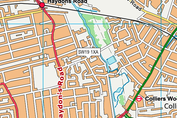 SW19 1XA map - OS VectorMap District (Ordnance Survey) SW19 1XA map - OS VectorMap District (Ordnance Survey)
