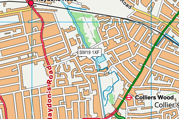 SW19 1XF map - OS VectorMap District (Ordnance Survey) SW19 1XF map - OS VectorMap District (Ordnance Survey)