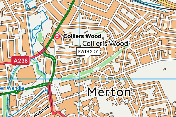 SW19 2DY map - OS VectorMap District (Ordnance Survey)