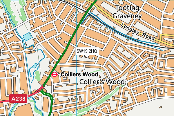 SW19 2HQ map - OS VectorMap District (Ordnance Survey)