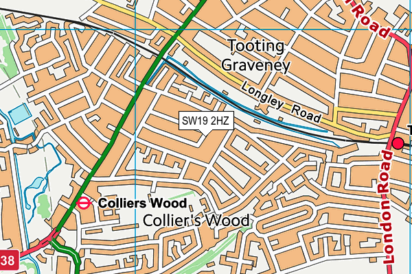 SW19 2HZ map - OS VectorMap District (Ordnance Survey) SW19 2HZ map - OS VectorMap District (Ordnance Survey)