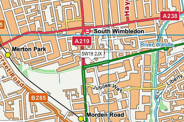 SW19 2JX map - OS VectorMap District (Ordnance Survey) SW19 2JX map - OS VectorMap District (Ordnance Survey)