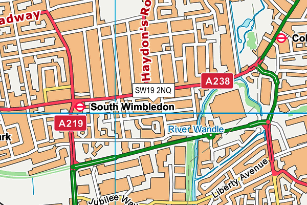 SW19 2NQ map - OS VectorMap District (Ordnance Survey)