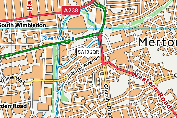 SW19 2QR map - OS VectorMap District (Ordnance Survey)