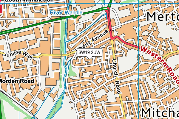 SW19 2UW map - OS VectorMap District (Ordnance Survey) SW19 2UW map - OS VectorMap District (Ordnance Survey)