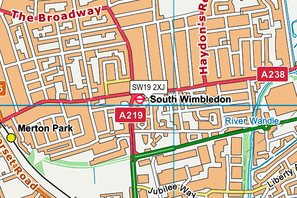 SW19 2XJ map - OS VectorMap District (Ordnance Survey)