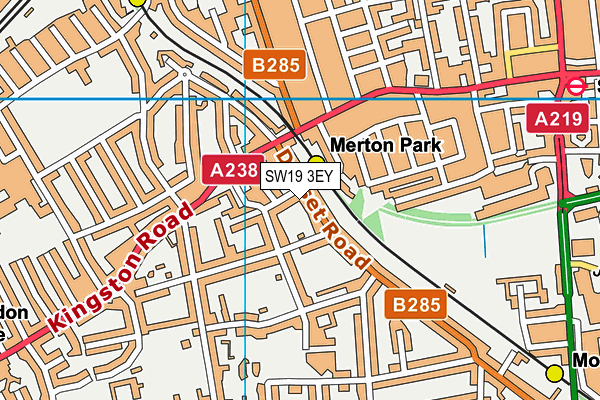 SW19 3EY map - OS VectorMap District (Ordnance Survey)
