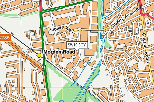 SW19 3GY map - OS VectorMap District (Ordnance Survey)
