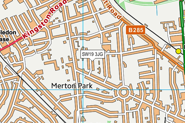 SW19 3JG map - OS VectorMap District (Ordnance Survey) SW19 3JG map - OS VectorMap District (Ordnance Survey)