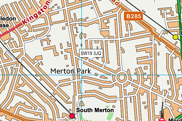SW19 3JQ map - OS VectorMap District (Ordnance Survey)