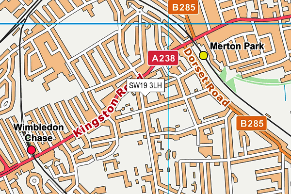 SW19 3LH map - OS VectorMap District (Ordnance Survey) SW19 3LH map - OS VectorMap District (Ordnance Survey)