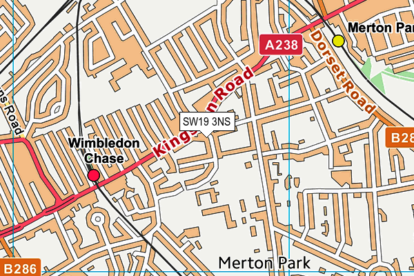 SW19 3NS map - OS VectorMap District (Ordnance Survey) SW19 3NS map - OS VectorMap District (Ordnance Survey)
