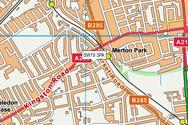 SW19 3PA map - OS VectorMap District (Ordnance Survey)
