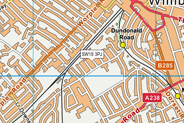 SW19 3PJ map - OS VectorMap District (Ordnance Survey) SW19 3PJ map - OS VectorMap District (Ordnance Survey)