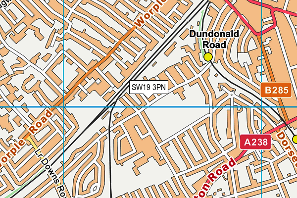 SW19 3PN map - OS VectorMap District (Ordnance Survey)