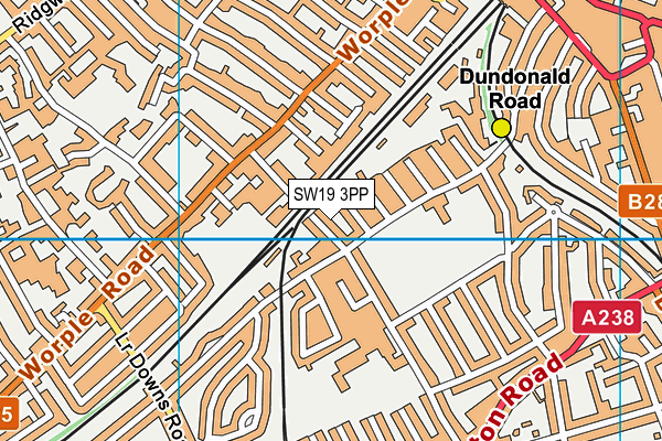 SW19 3PP map - OS VectorMap District (Ordnance Survey)