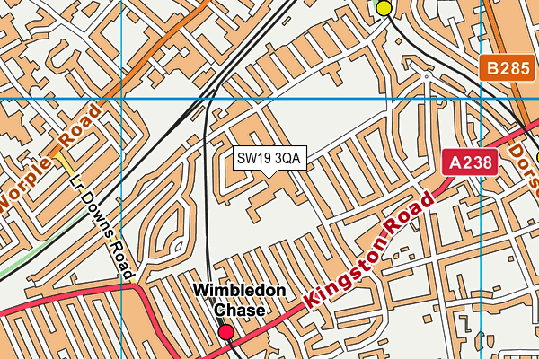 SW19 3QA map - OS VectorMap District (Ordnance Survey) SW19 3QA map - OS VectorMap District (Ordnance Survey)
