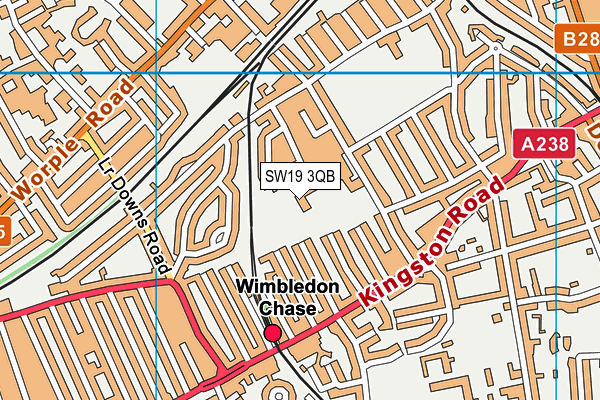 SW19 3QB map - OS VectorMap District (Ordnance Survey)