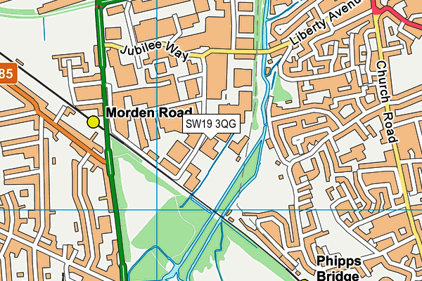 SW19 3QG map - OS VectorMap District (Ordnance Survey) SW19 3QG map - OS VectorMap District (Ordnance Survey)