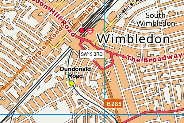 SW19 3RQ map - OS VectorMap District (Ordnance Survey)