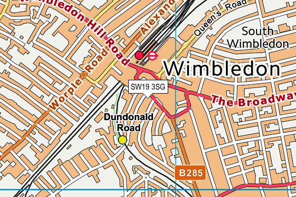 SW19 3SG map - OS VectorMap District (Ordnance Survey) SW19 3SG map - OS VectorMap District (Ordnance Survey)