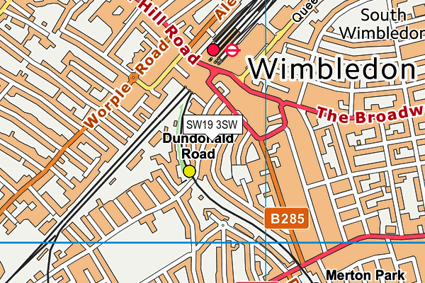 SW19 3SW map - OS VectorMap District (Ordnance Survey)