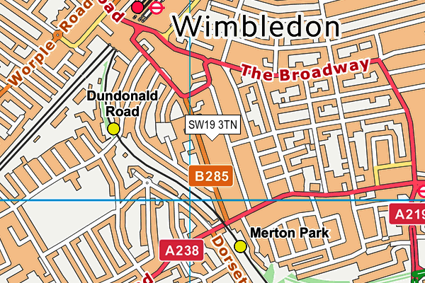 SW19 3TN map - OS VectorMap District (Ordnance Survey) SW19 3TN map - OS VectorMap District (Ordnance Survey)