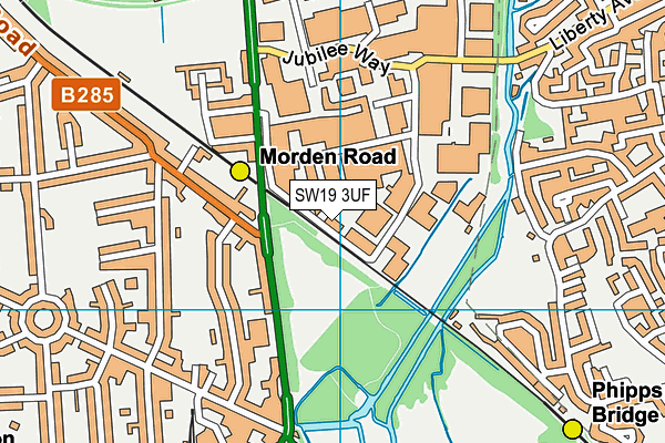 SW19 3UF map - OS VectorMap District (Ordnance Survey)