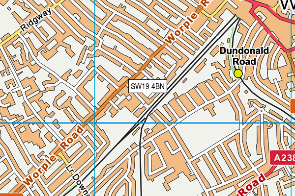 SW19 4BN map - OS VectorMap District (Ordnance Survey) SW19 4BN map - OS VectorMap District (Ordnance Survey)