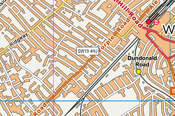 SW19 4HJ map - OS VectorMap District (Ordnance Survey) SW19 4HJ map - OS VectorMap District (Ordnance Survey)