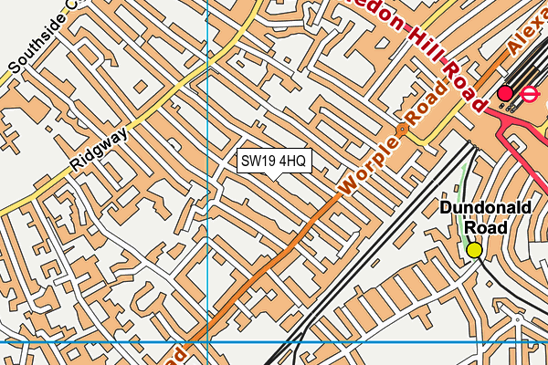 SW19 4HQ map - OS VectorMap District (Ordnance Survey) SW19 4HQ map - OS VectorMap District (Ordnance Survey)