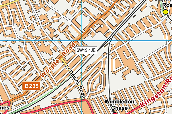 SW19 4JE map - OS VectorMap District (Ordnance Survey) SW19 4JE map - OS VectorMap District (Ordnance Survey)