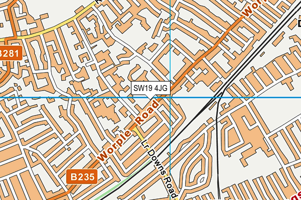 SW19 4JG map - OS VectorMap District (Ordnance Survey) SW19 4JG map - OS VectorMap District (Ordnance Survey)