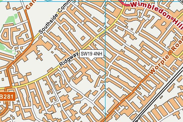 SW19 4NH map - OS VectorMap District (Ordnance Survey) SW19 4NH map - OS VectorMap District (Ordnance Survey)