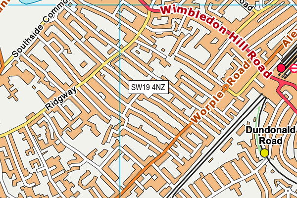 SW19 4NZ map - OS VectorMap District (Ordnance Survey) SW19 4NZ map - OS VectorMap District (Ordnance Survey)