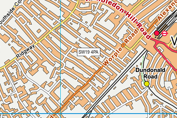 SW19 4PA map - OS VectorMap District (Ordnance Survey) SW19 4PA map - OS VectorMap District (Ordnance Survey)