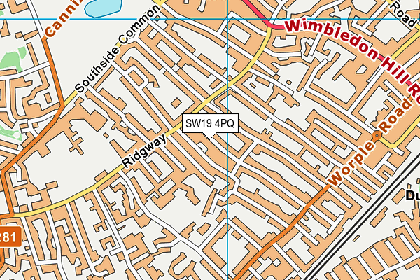 SW19 4PQ map - OS VectorMap District (Ordnance Survey) SW19 4PQ map - OS VectorMap District (Ordnance Survey)