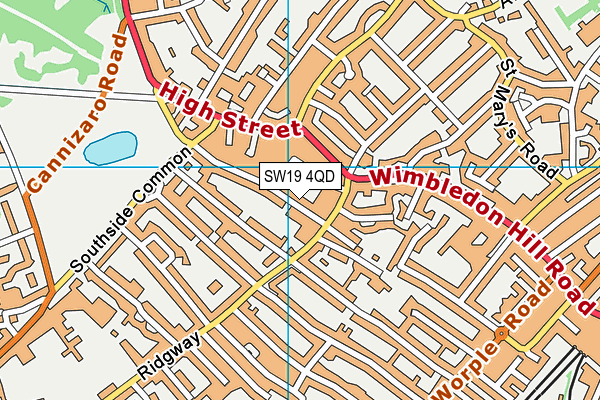 SW19 4QD map - OS VectorMap District (Ordnance Survey) SW19 4QD map - OS VectorMap District (Ordnance Survey)