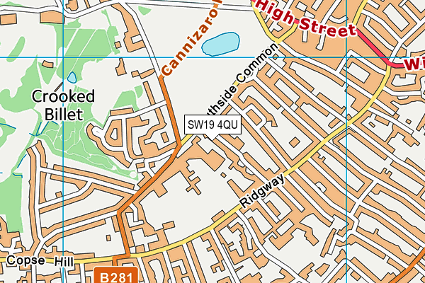 SW19 4QU map - OS VectorMap District (Ordnance Survey) SW19 4QU map - OS VectorMap District (Ordnance Survey)