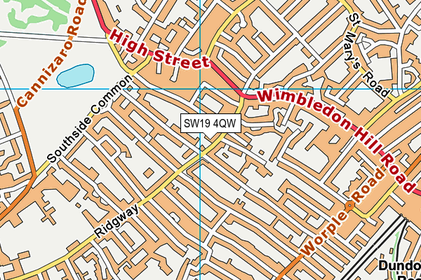 SW19 4QW map - OS VectorMap District (Ordnance Survey) SW19 4QW map - OS VectorMap District (Ordnance Survey)
