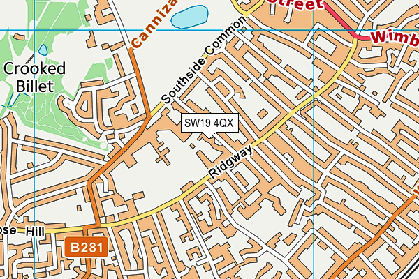 SW19 4QX map - OS VectorMap District (Ordnance Survey) SW19 4QX map - OS VectorMap District (Ordnance Survey)