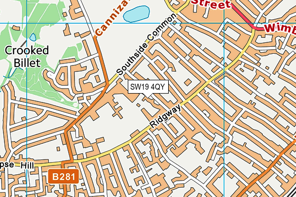 SW19 4QY map - OS VectorMap District (Ordnance Survey) SW19 4QY map - OS VectorMap District (Ordnance Survey)