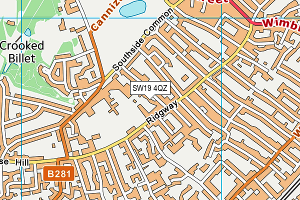 SW19 4QZ map - OS VectorMap District (Ordnance Survey) SW19 4QZ map - OS VectorMap District (Ordnance Survey)