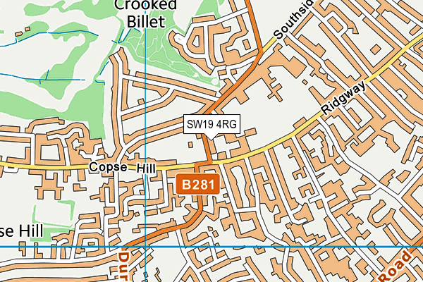 SW19 4RG map - OS VectorMap District (Ordnance Survey) SW19 4RG map - OS VectorMap District (Ordnance Survey)