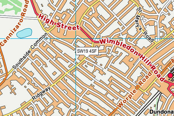SW19 4SF map - OS VectorMap District (Ordnance Survey)