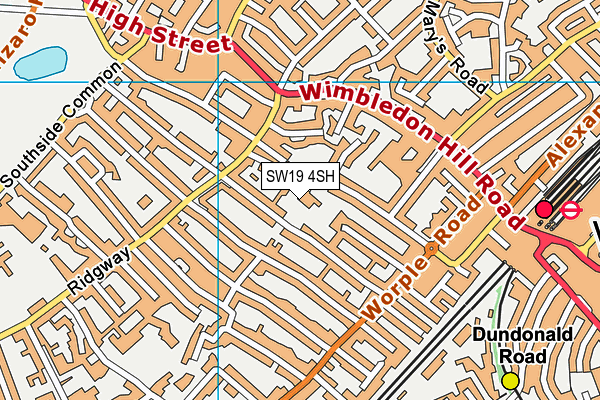 SW19 4SH map - OS VectorMap District (Ordnance Survey) SW19 4SH map - OS VectorMap District (Ordnance Survey)